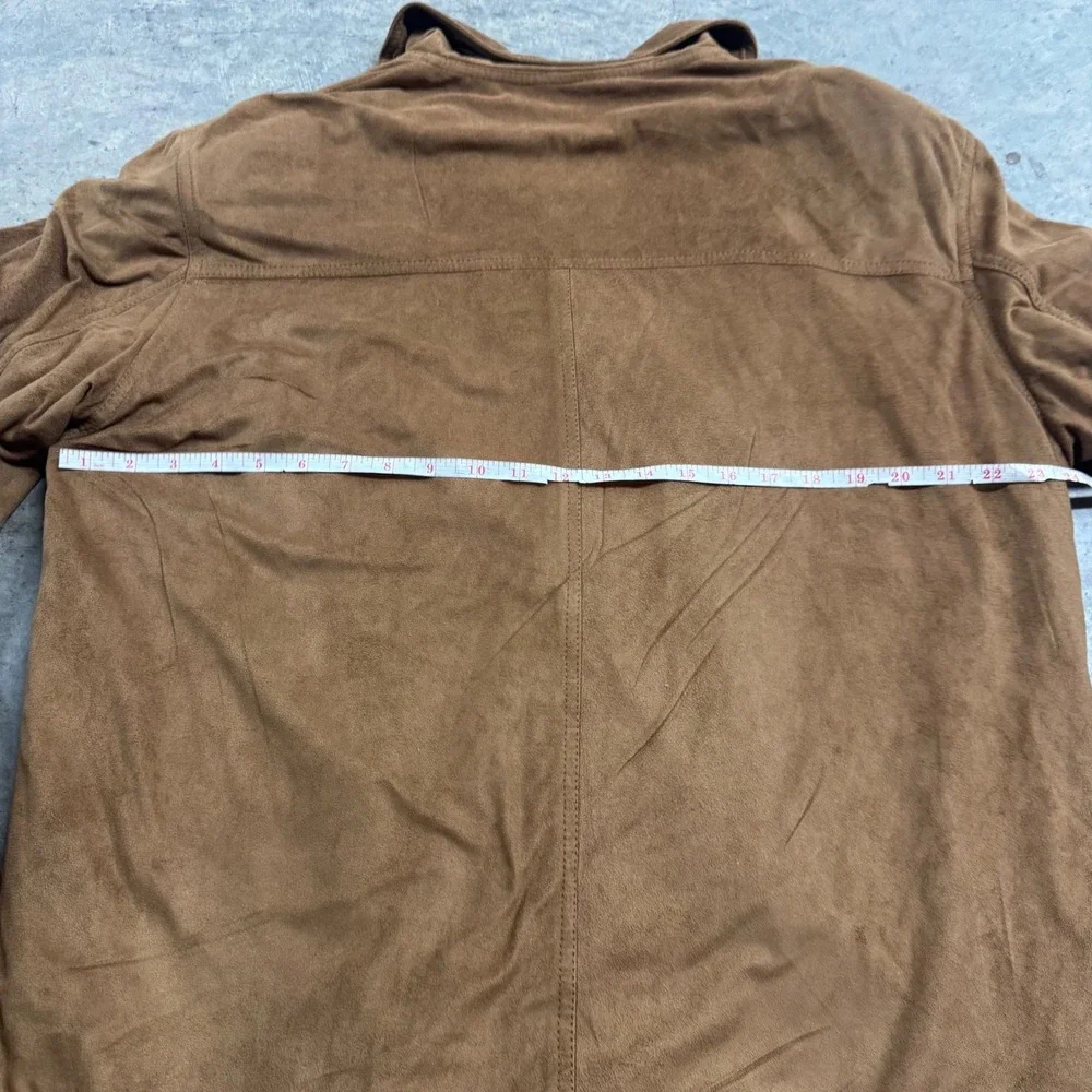 Reportage Men's Brown Suede Plaid Lined Shacket S/M Italy VTG Retro Western - Picture 2 of 6